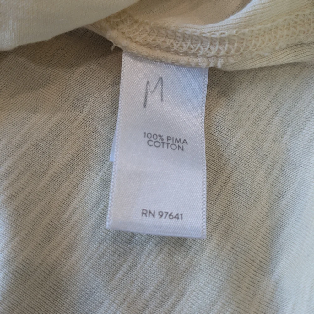 J Jill Pima Elliptical Tunic Shirt 100% Pima Cotton Size XS Light Yellow